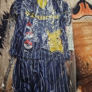 Pikachu Kids Pajamas - Blue and Yellow